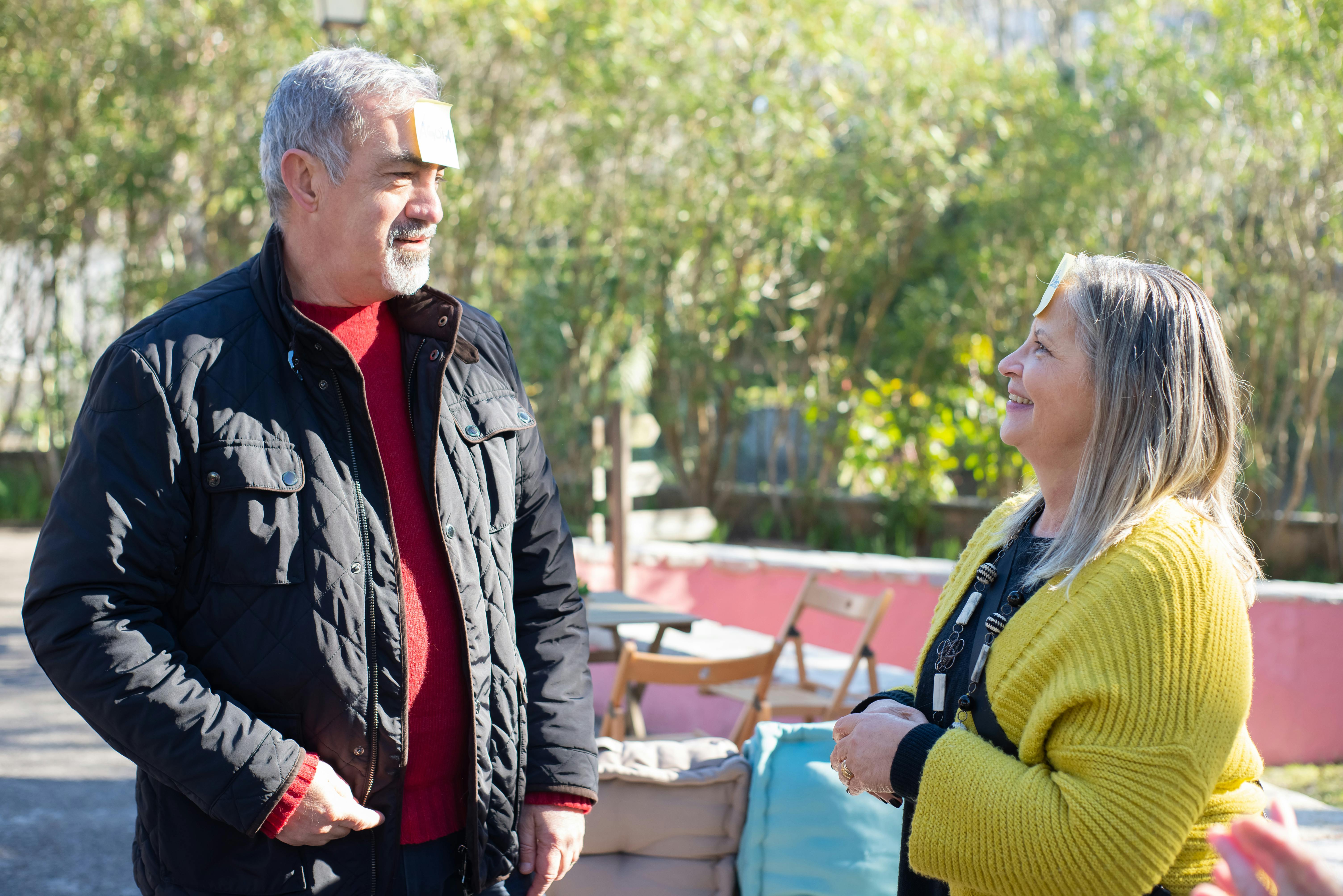 Happy senior group laughing